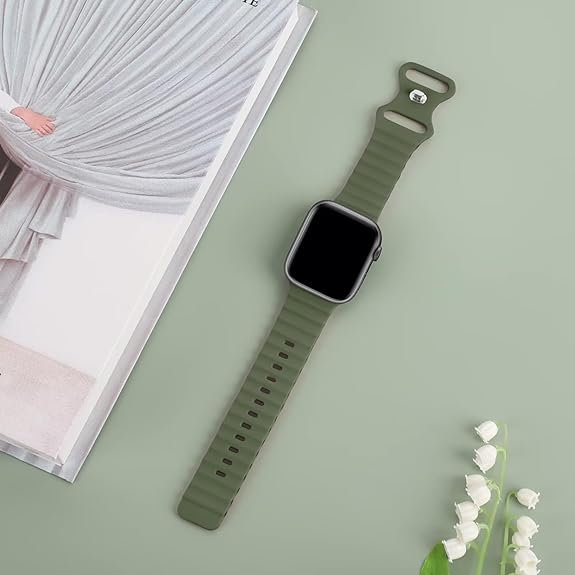 Olive Green Ocean Loop Watch Strap For apple For Apple Watch SERIES SE 2020 (42mm/44mm/45mm/46mm/49mm)