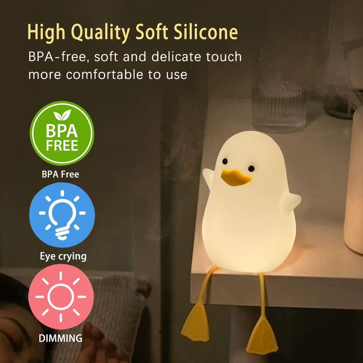 Soft Duck Silicone Glowing Night Light