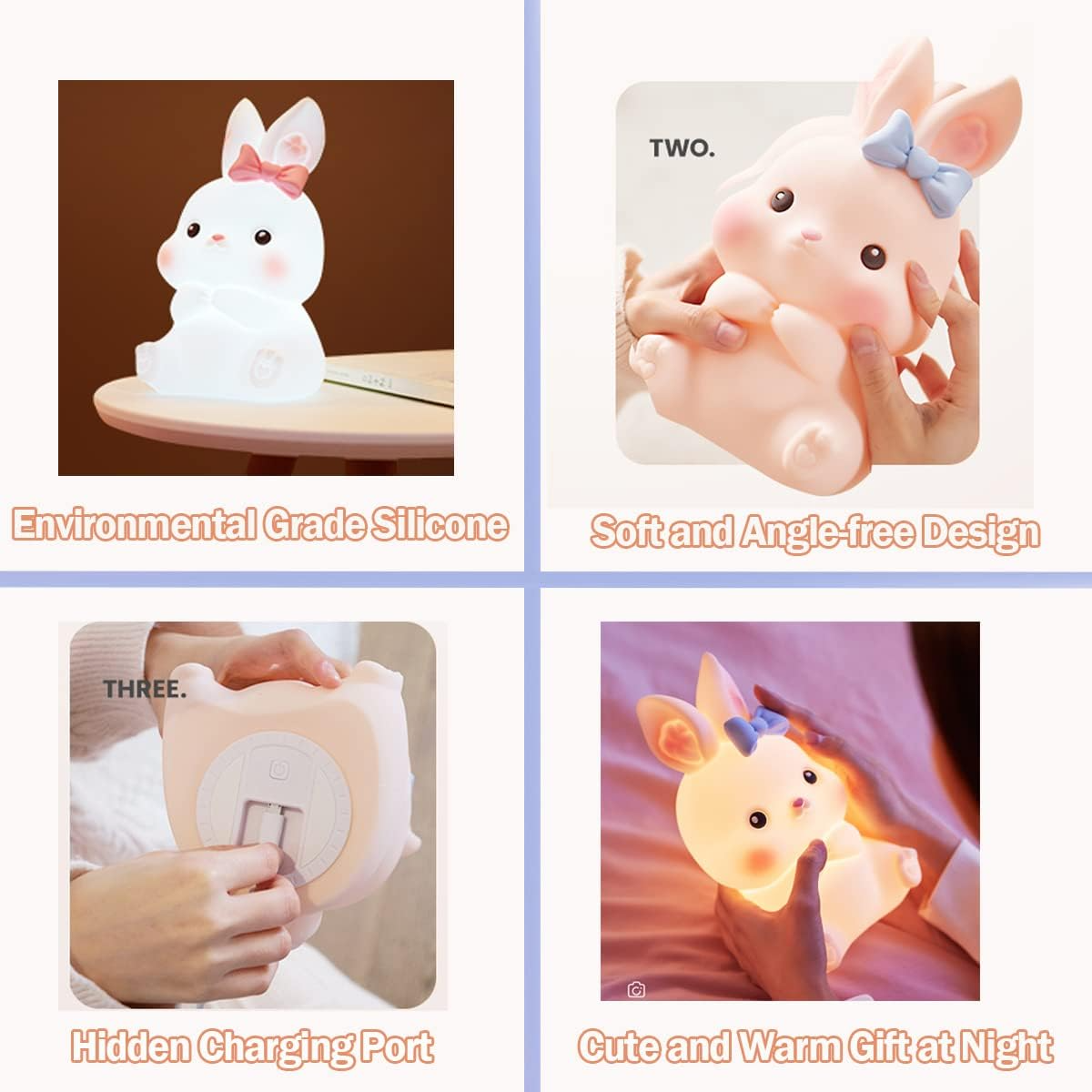 Bunny Glow LED Silicone Night Lamp – Squishy & Soft