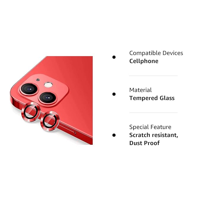 Red Metallic camera ring lens guard for Apple iphone 11