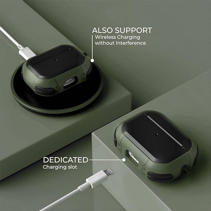 Eggshell Buffer Design (Dark Green) Silicone Case For Apple Airpods Pro