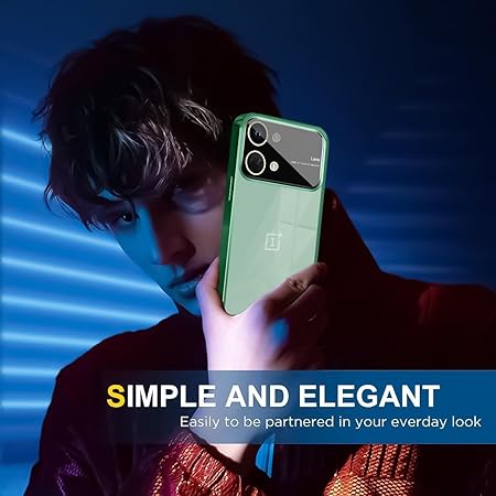 Luxury Plating Green Camera Protection Transparent Case for Oneplus Nord 3