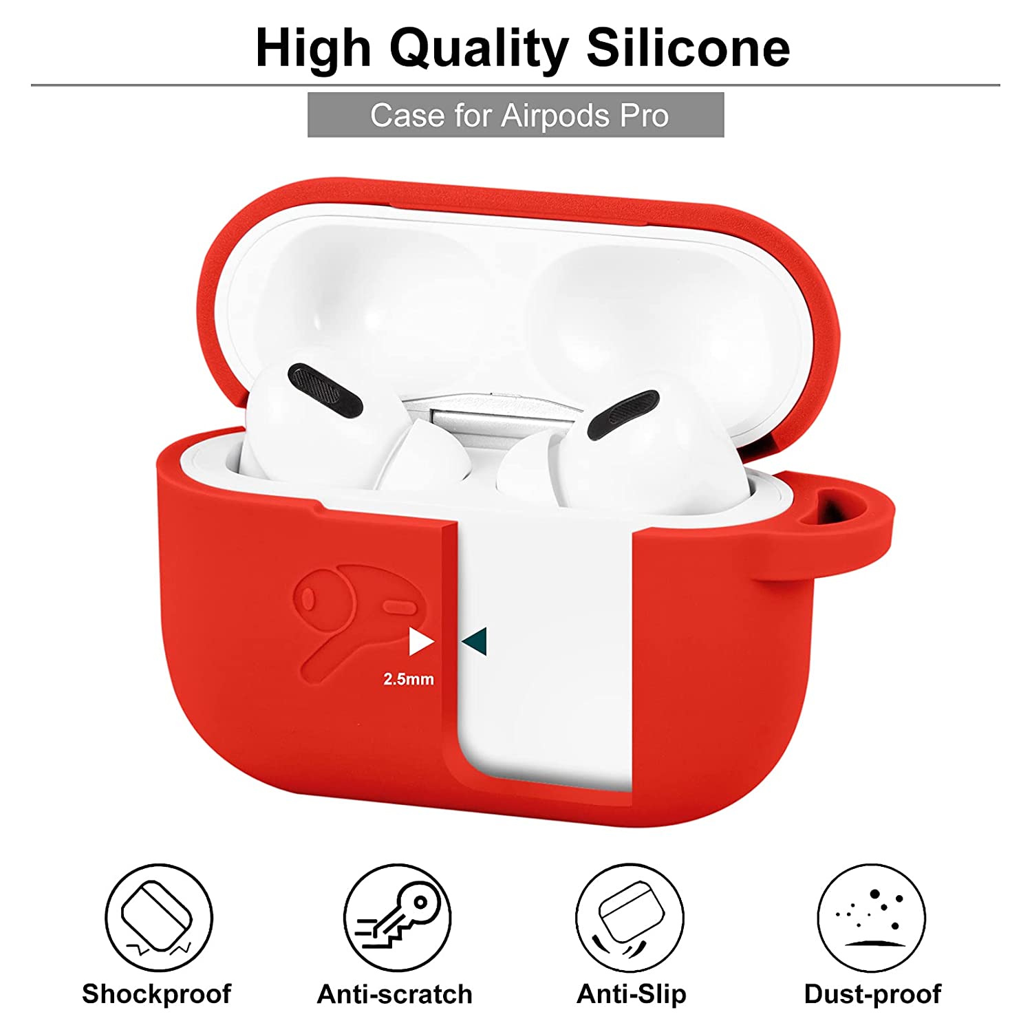 Red Silicone Case For Apple Airpods Pro