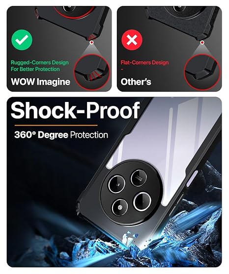 Hybrid Shockproof protective transparent Silicone Case for Redmi 14C