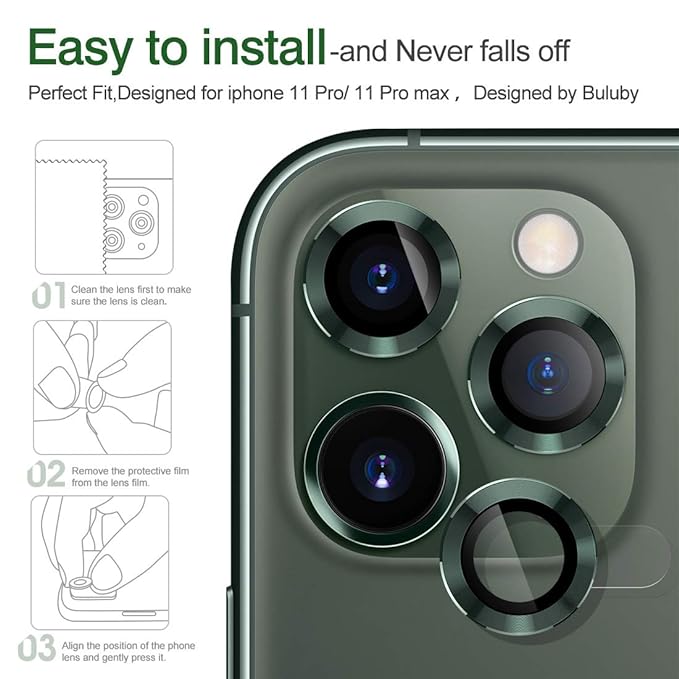 Green Metallic camera ring lens guard for Apple iphone 15 Pro Max