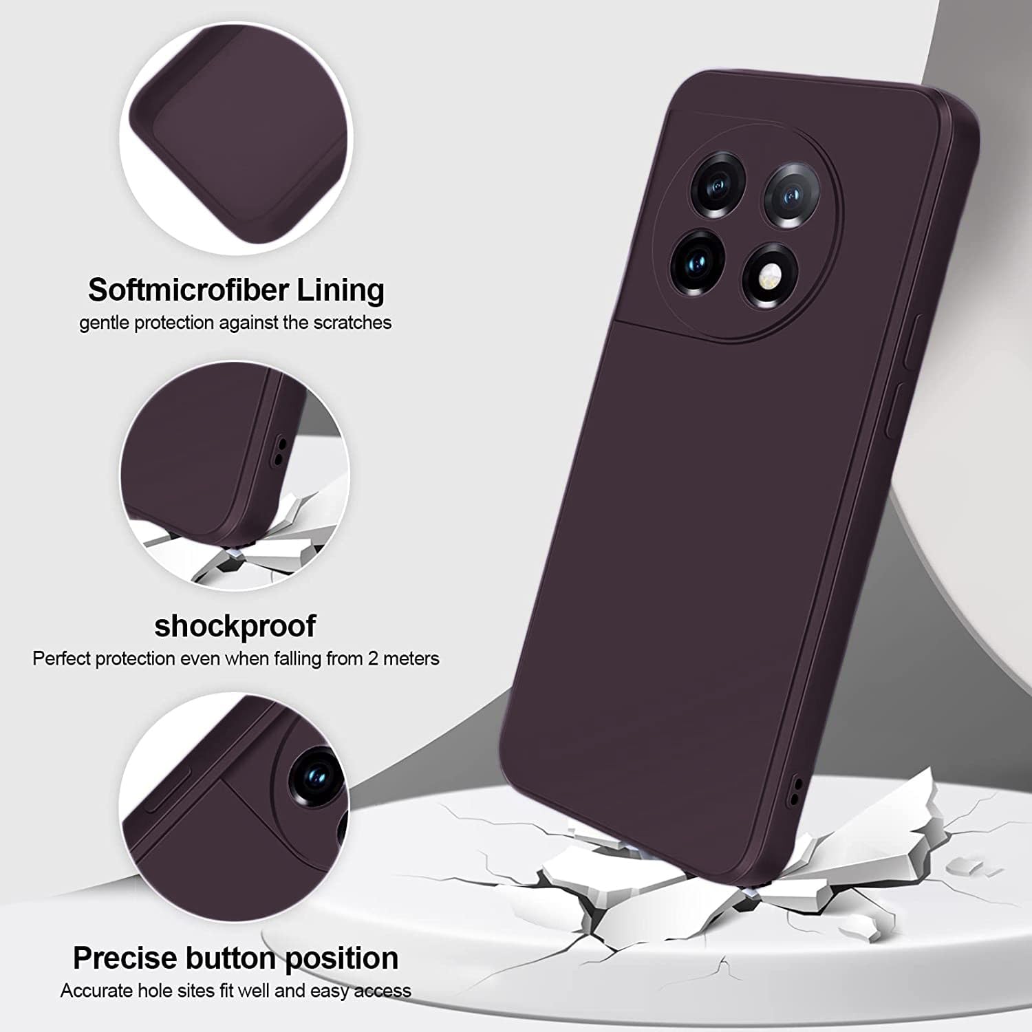 Mehroon Camera Original Silicone case for Oneplus 11