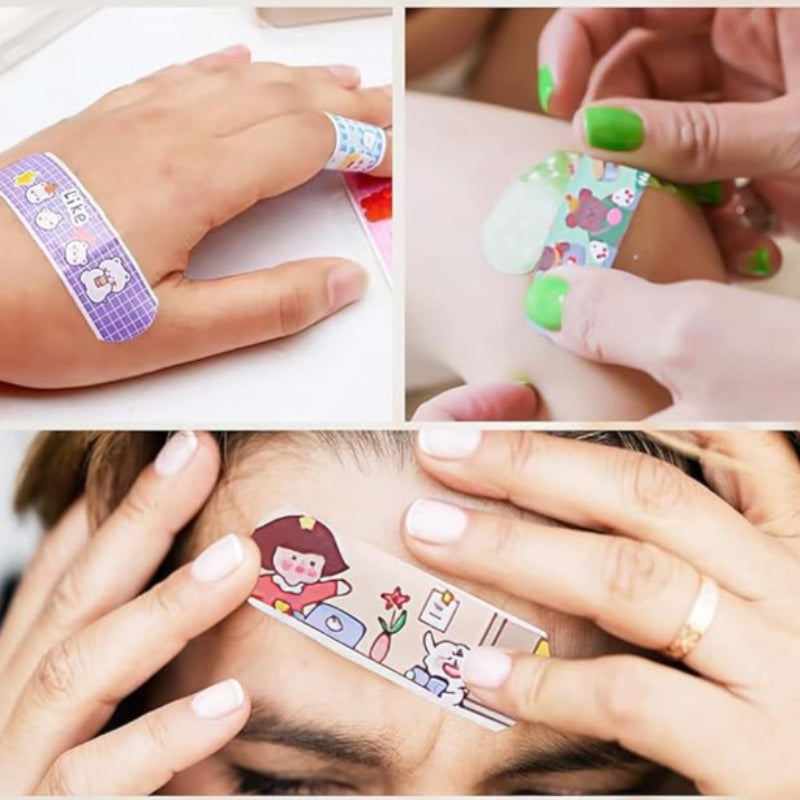 Cute Cartoon Waterproof Bandages for Kids – Skin-Friendly