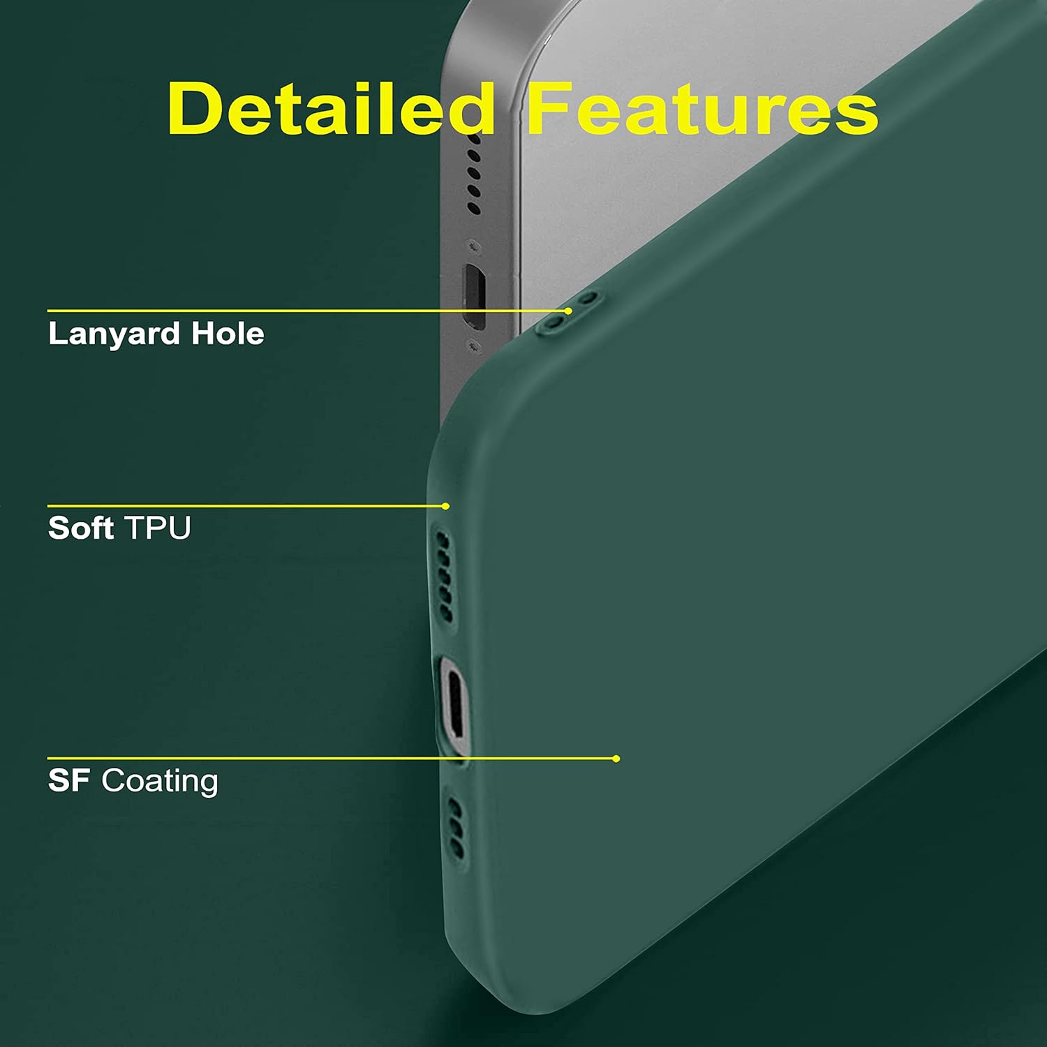 Dark Green Original Camera Safe Silicone Case for Apple Iphone X/xs