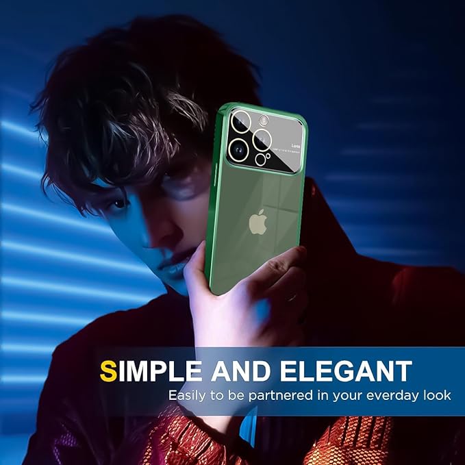 Luxury Plating Green Camera Protection Transparent Case for Apple iphone 13 Pro Max