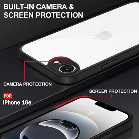 Hybrid Shockproof Transparent Silicone Case for Apple iphone 16E