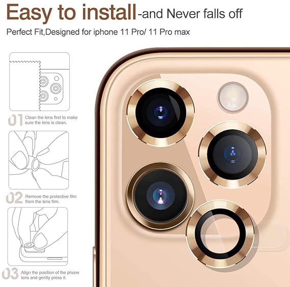 Golden Metallic camera ring lens guard for Apple iphone 15 Pro Max