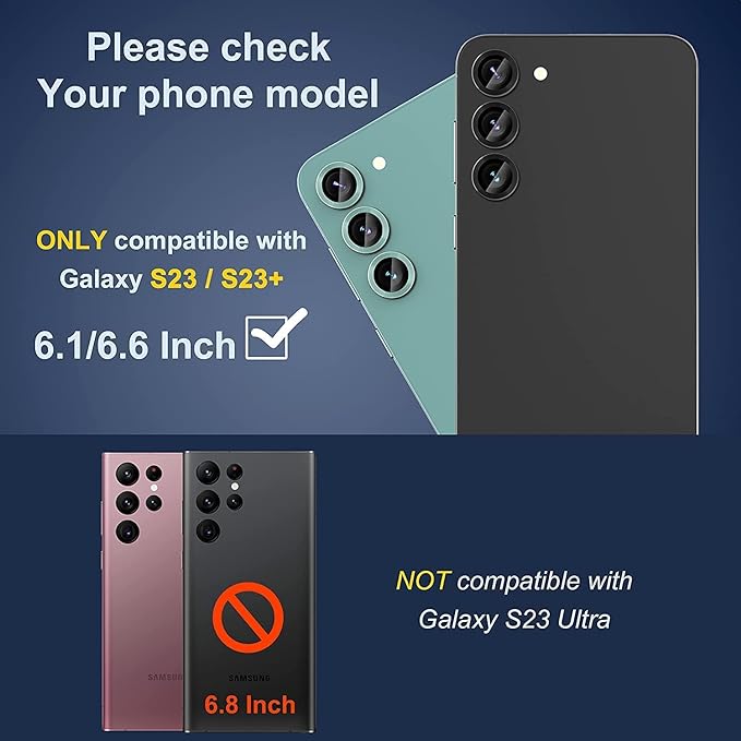 Grey Metallic camera ring lens guard for Samsung S23 Plus