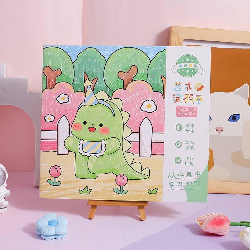 Kids Cartoon Coloring Book with 6 Double-Headed Markers – Fun & Educational Activity Set