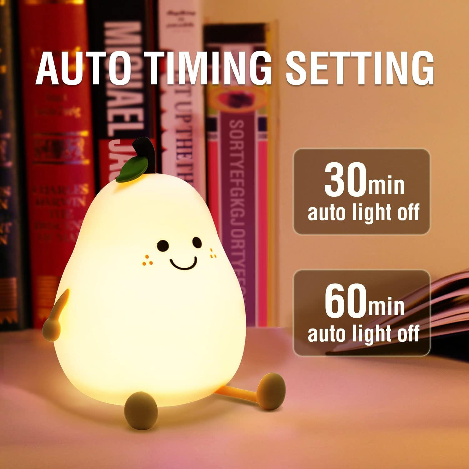 Silicone Pear Touch Night Lamp