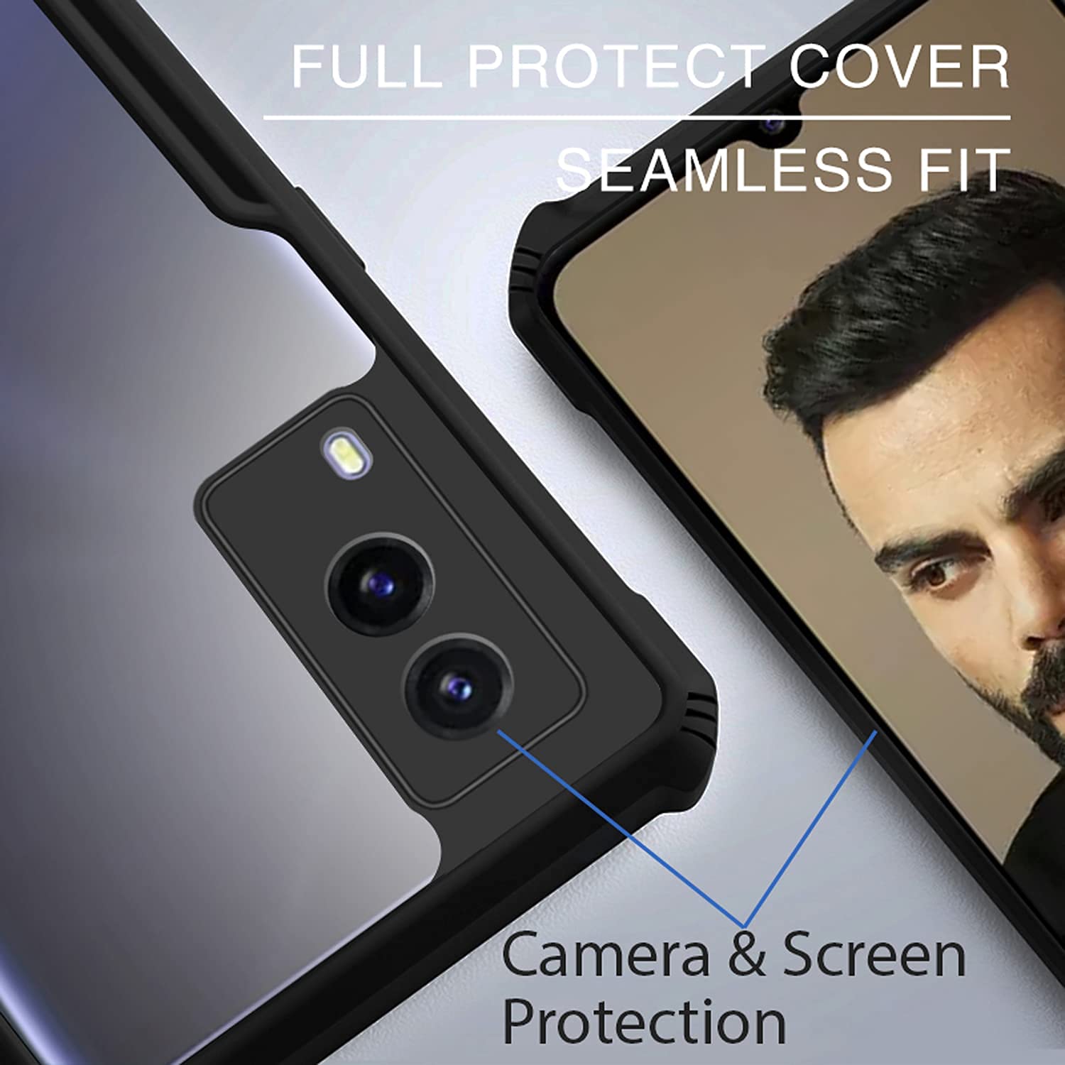 Hybrid Shockproof protective transparent Silicone Case for Vivo V21e