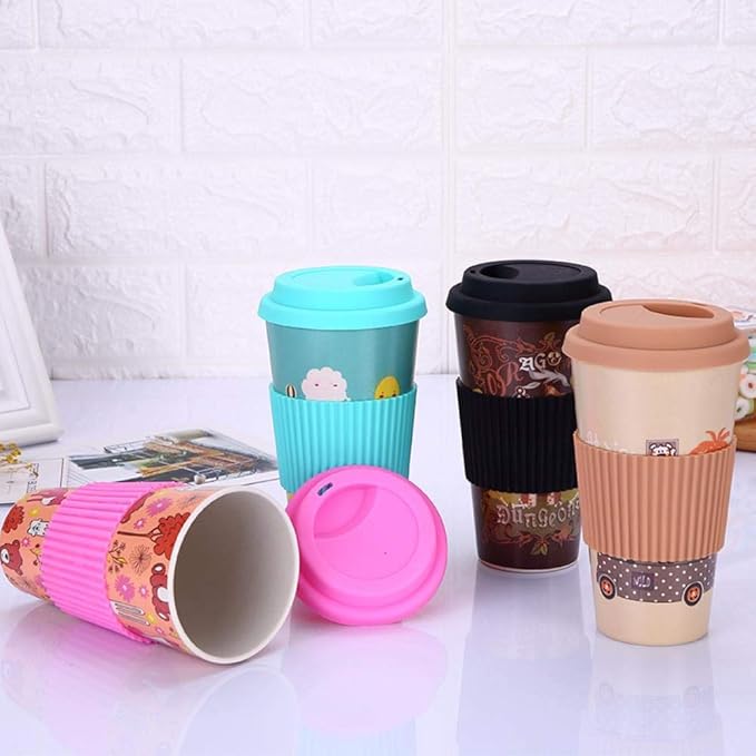 Bamboo Fiber Tumbler | Silicone Lid & Sleeve - 400ml