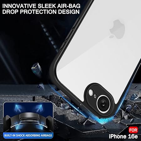 Hybrid Shockproof Transparent Silicone Case for Apple iphone 16E