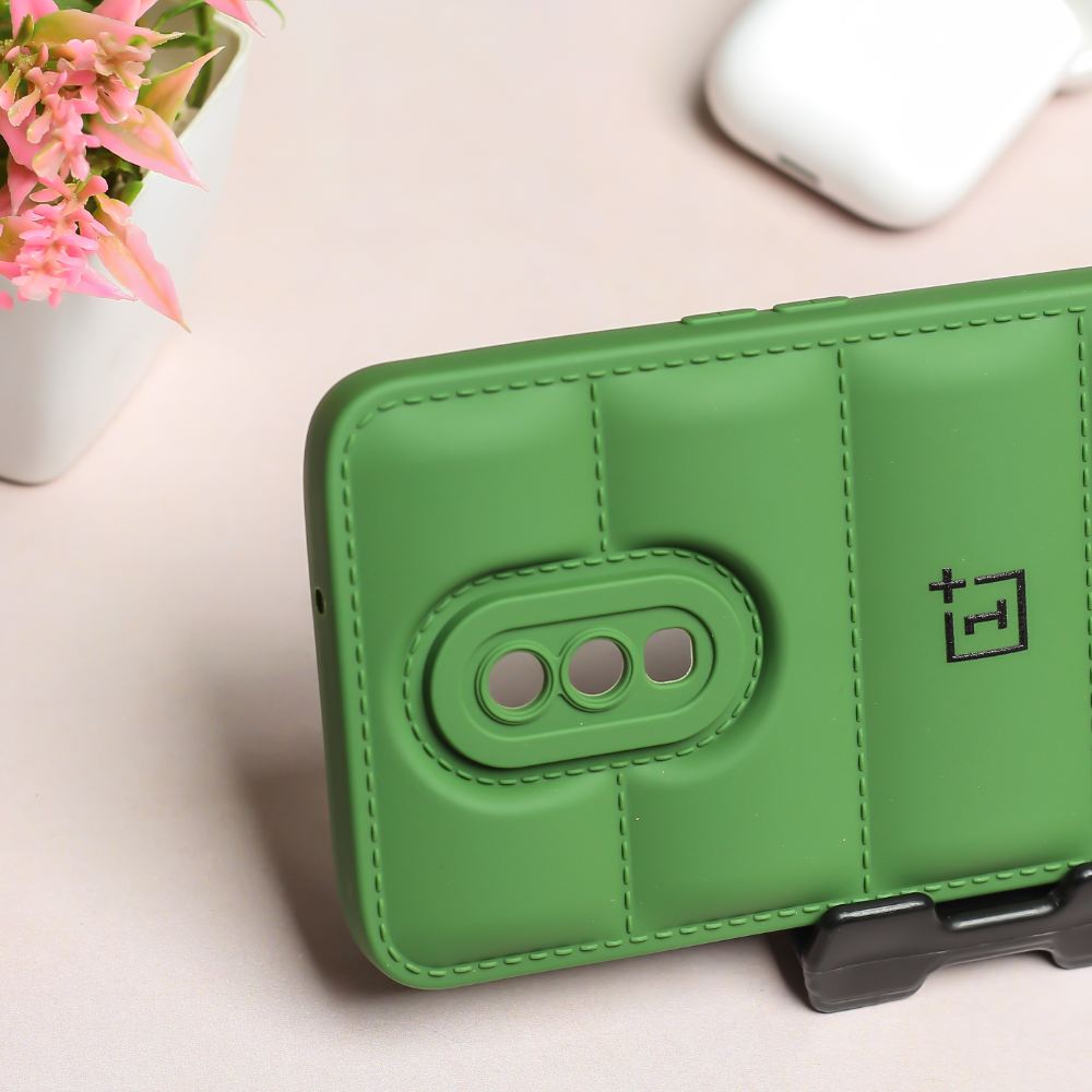 Dark Green Puffon silicone case for Oneplus 7