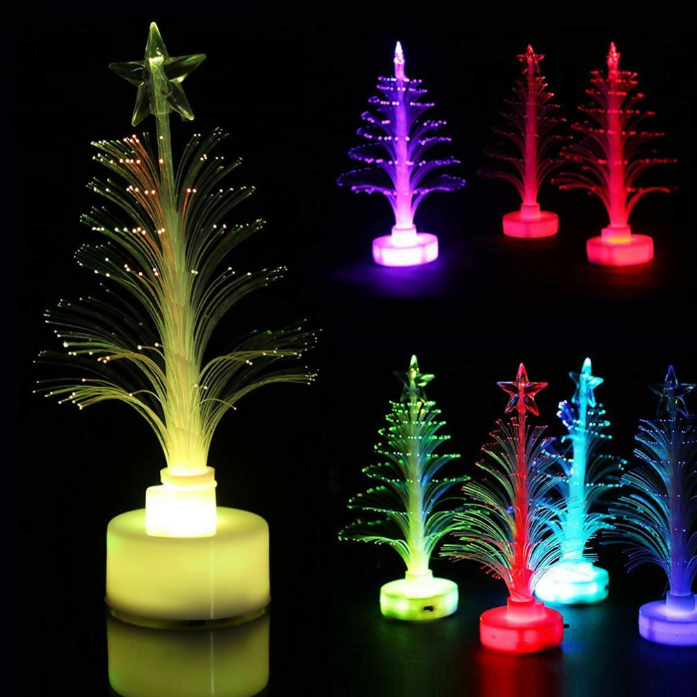 Multicolor Glowing LED Fiber Optic Small Christmas Tree