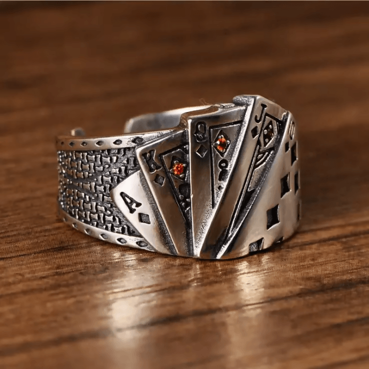 Pinapes Design Silver Ring Adjustable Fit for Women & Girls