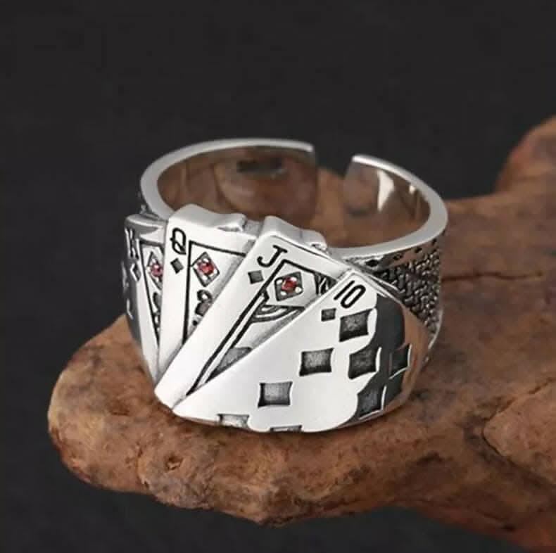 Pinapes Design Silver Ring Adjustable Fit for Women & Girls