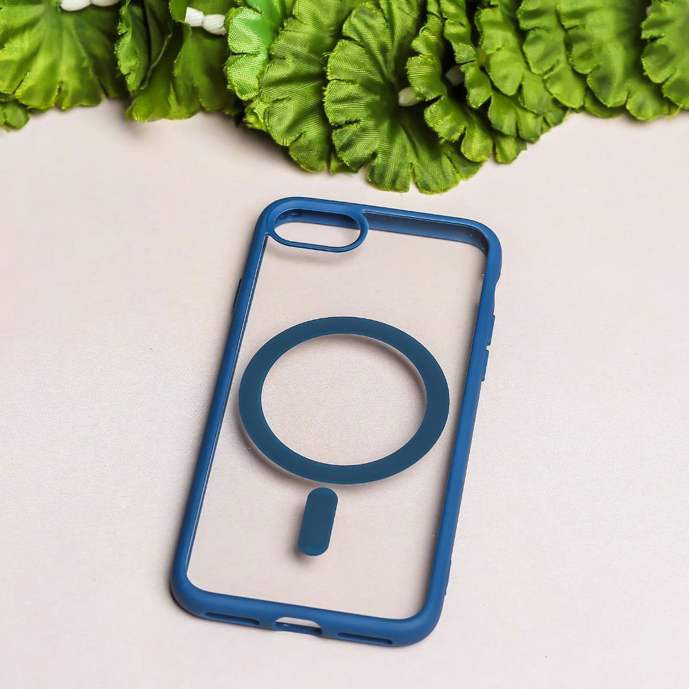 Navy Blue MagSafe Clear Transparent Silicone case for Apple iphone 7