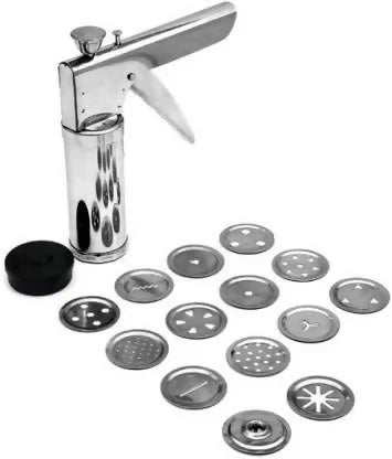 15-in-1 Stainless Steel Kitchen Press with Interchangeable Discs & Attachments