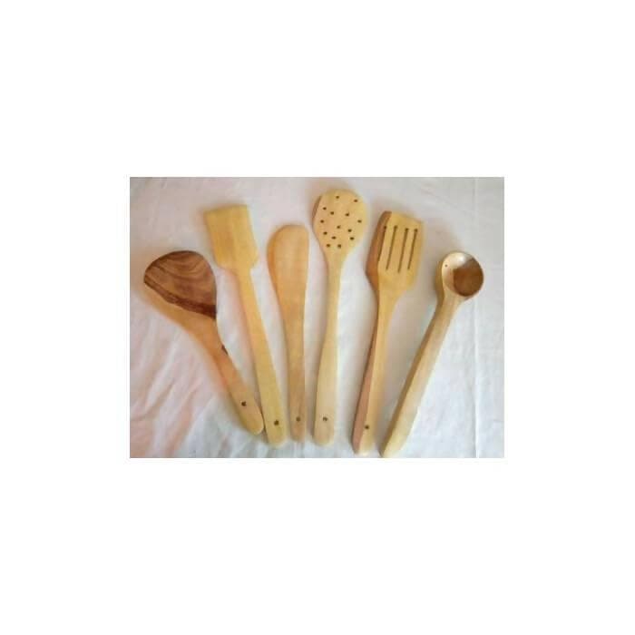 Wooden Non Chemical Spoons Set for Kitchen (Set Of 6)