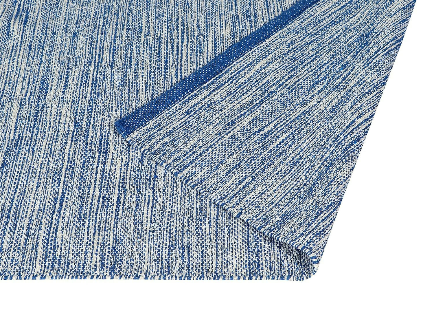 AaHo Eco-Friendly Reversible Rug Hand-Woven Cotton Runner (2x5 ft) Navy Blue