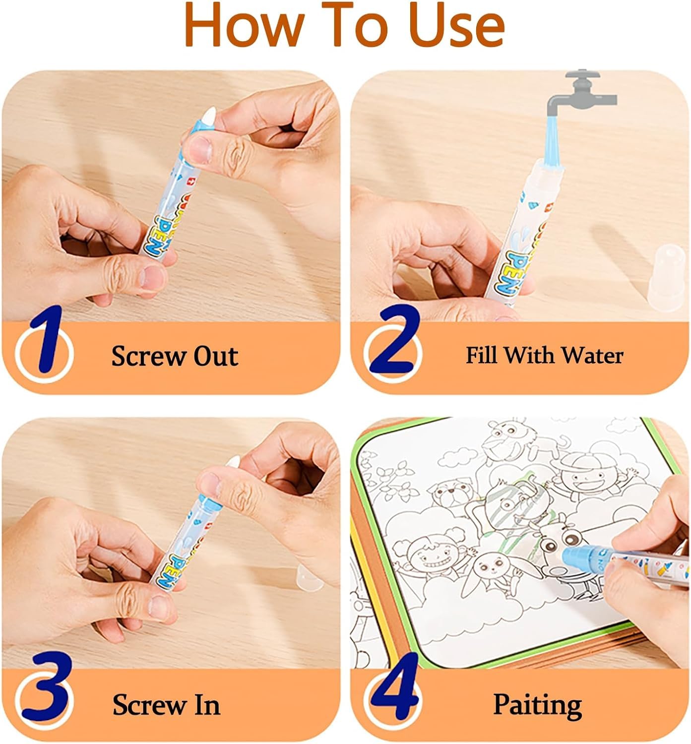 Creative Water Painting & Sticker Doodle Book