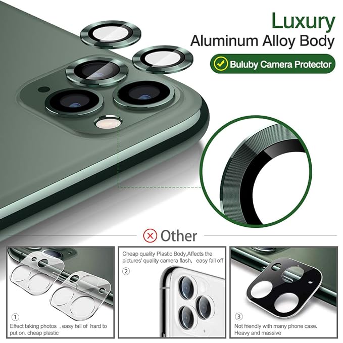 Green Metallic camera ring lens guard for Apple iphone 15 Pro Max