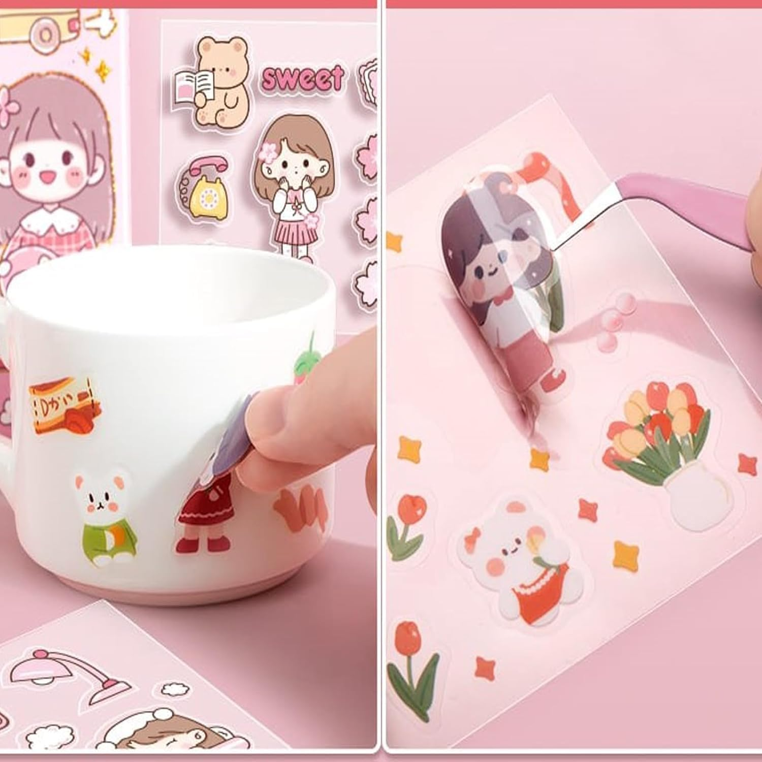 Cute & Aesthetic Girl Decorative Stickers for Crafts & Decor
