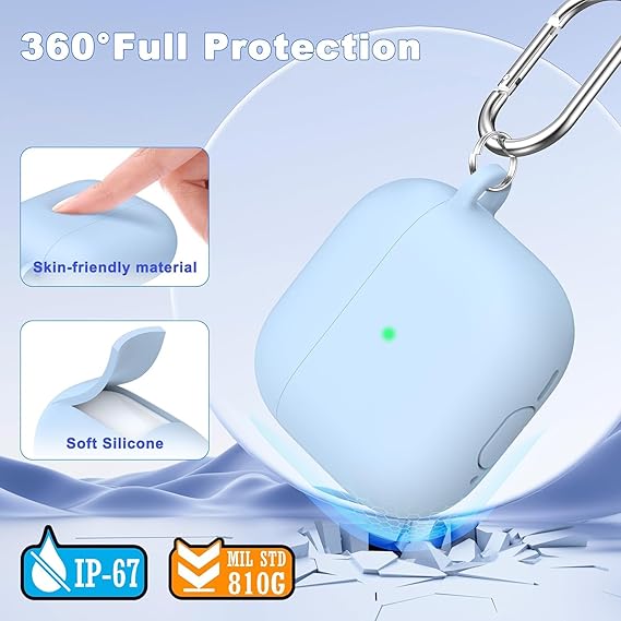 Cloud Blue Silicone Case For Apple Airpods 4