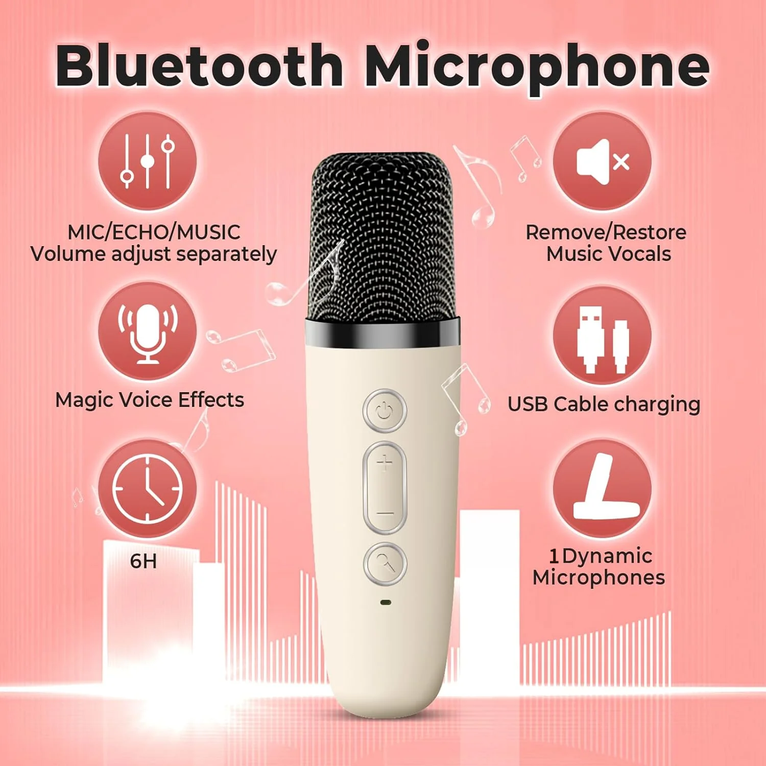 Mini Karaoke Speaker & Mic for Kids with RGB Light