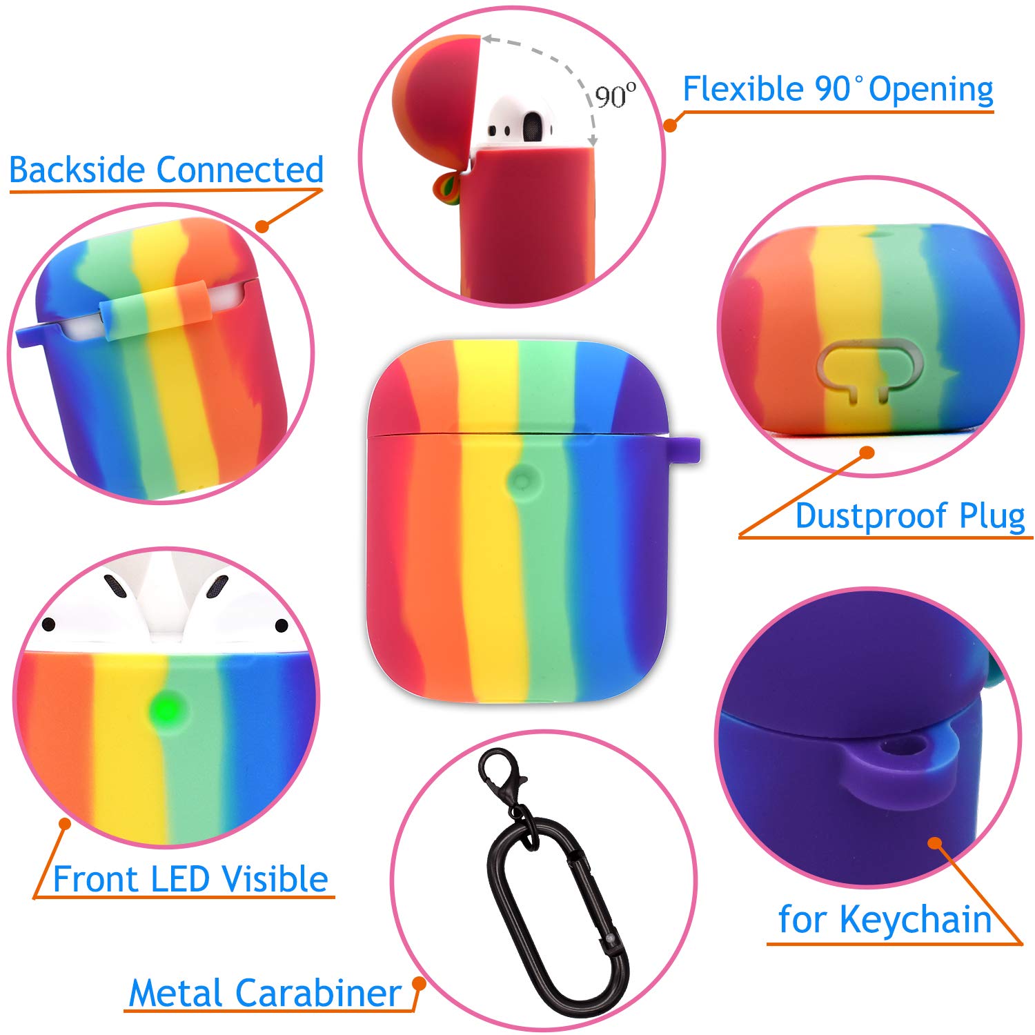 Rainbow Silicone Case For Apple Airpods 1/2