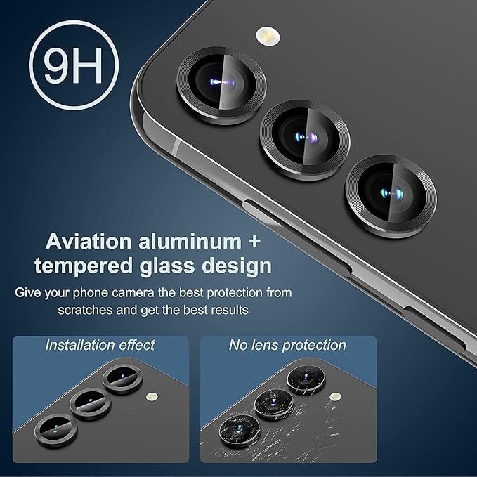 Grey Metallic camera ring lens guard for Samsung S23 Plus