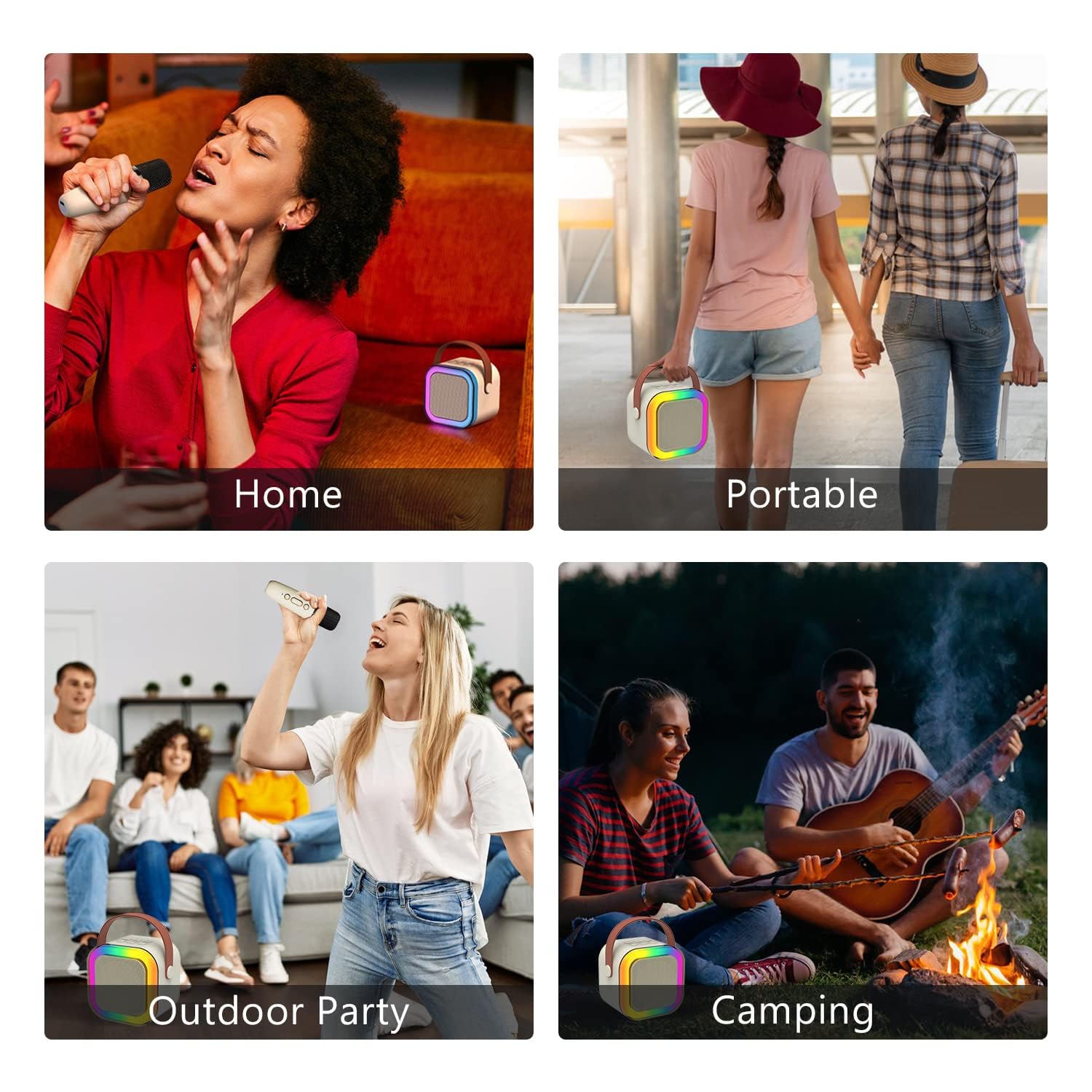 Mini Karaoke Speaker & Mic for Kids with RGB Light