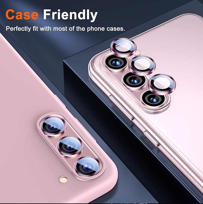 Pink Metallic camera ring lens guard for Samsung S23 Plus