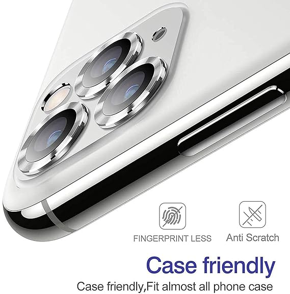 Silver Metallic camera ring lens guard for Apple iphone 11 Pro