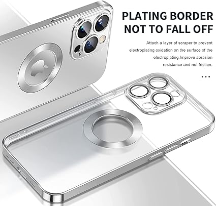 Silver 6D Chrome Logo Cut Transparent Case for Apple iphone 11 Pro