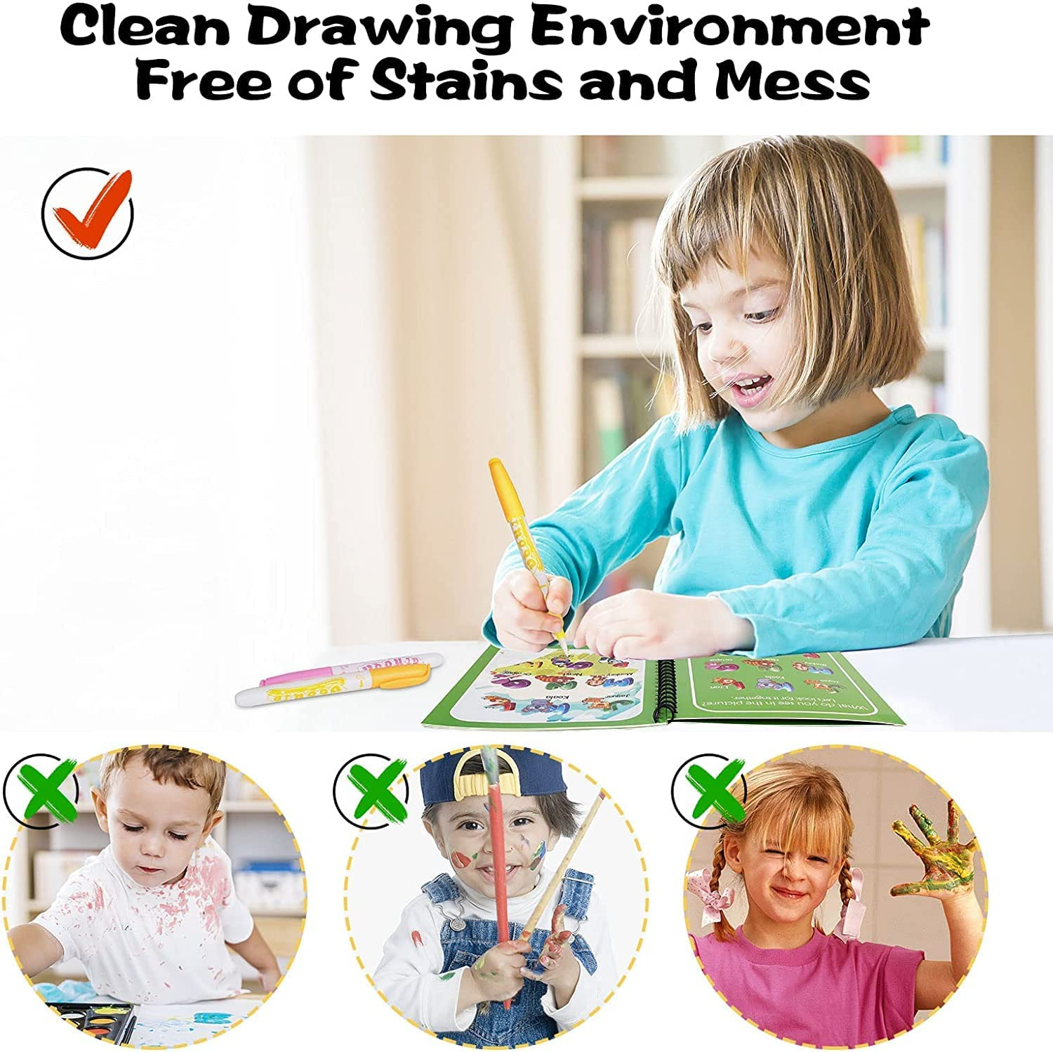 Reusable Magic Water Drawing Coloring book