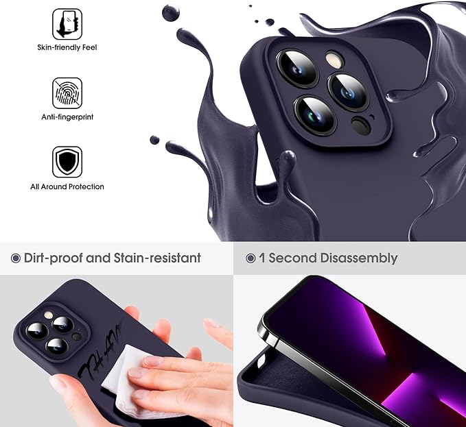 Deep Purple Original Camera Silicone case for Apple iphone 13 Pro
