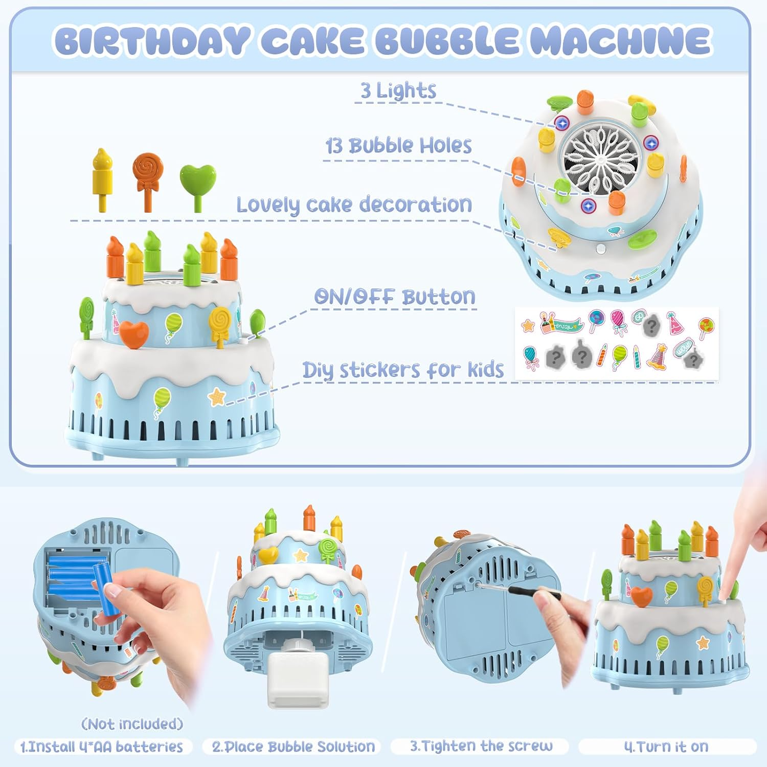 Magical Birthday Cake Automatic Bubble Machine