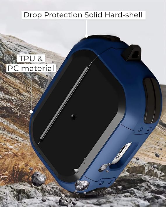 Eggshell Buffer Design (Dark Blue) Silicone Case For Apple Airpods Pro