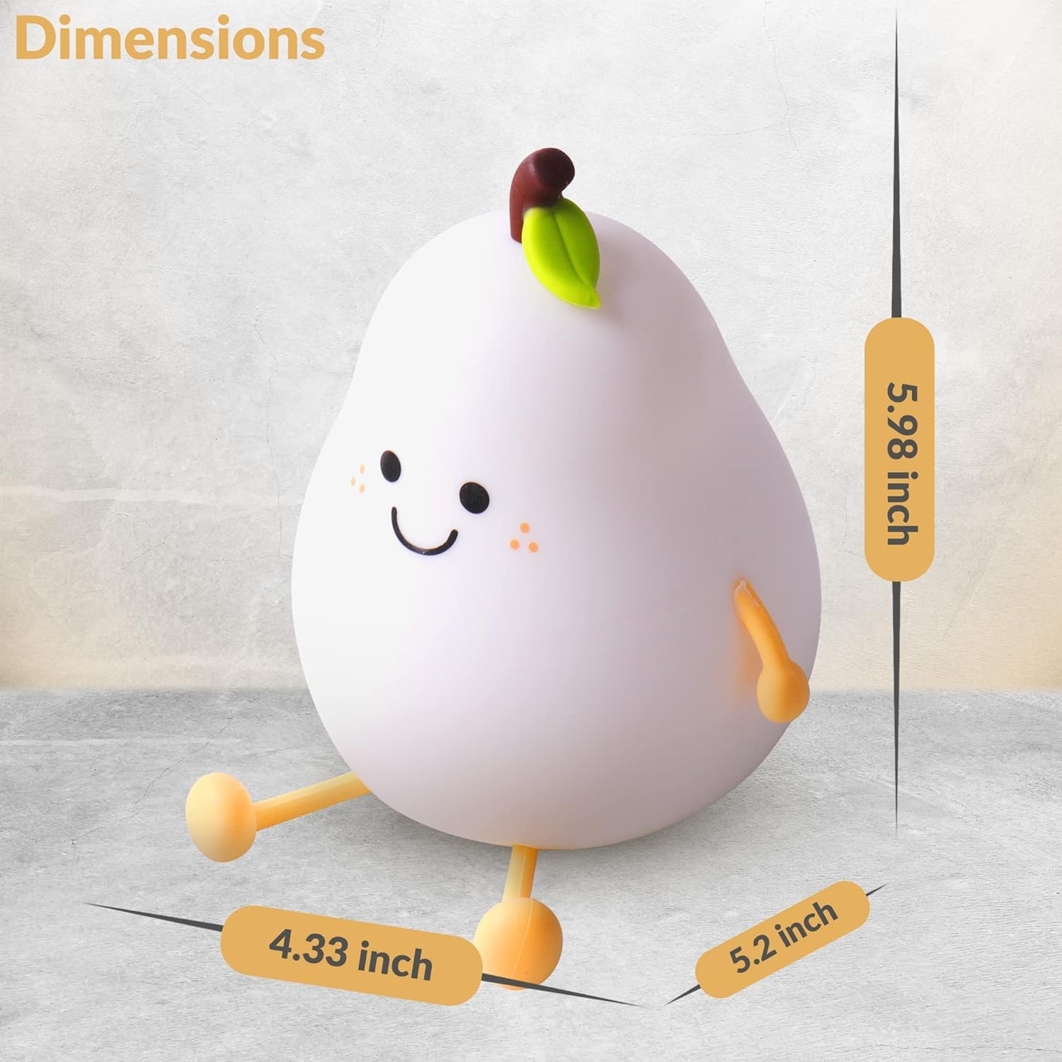 Silicone Pear Touch Night Lamp