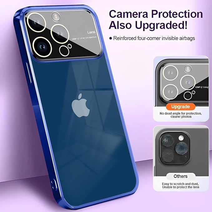 Luxury Plating Blue Camera Protection Transparent Case for Apple iphone 11 Pro