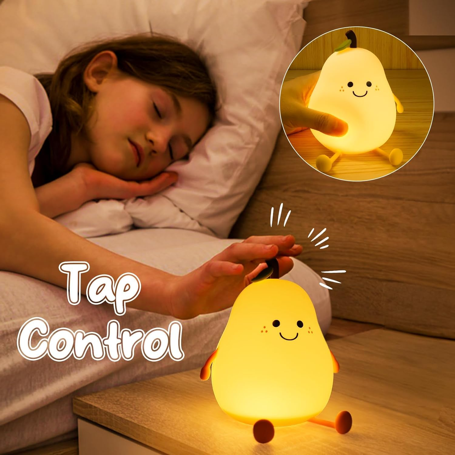 Silicone Pear Touch Night Lamp