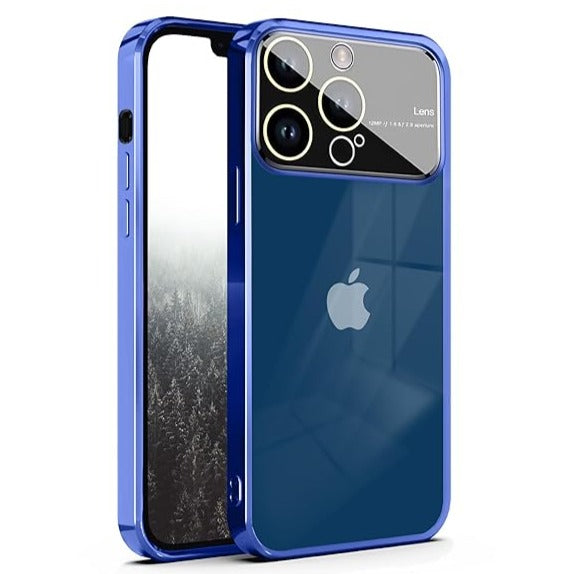Luxury Plating Blue Camera Protection Transparent Case for Apple iphone 11 Pro Max