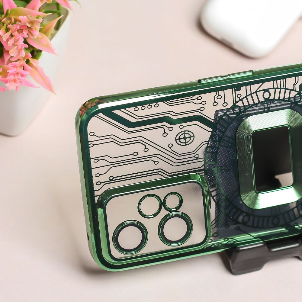 Green Watch Machine Logo Cut Transparent Case for Oneplus Nord CE 2 Lite