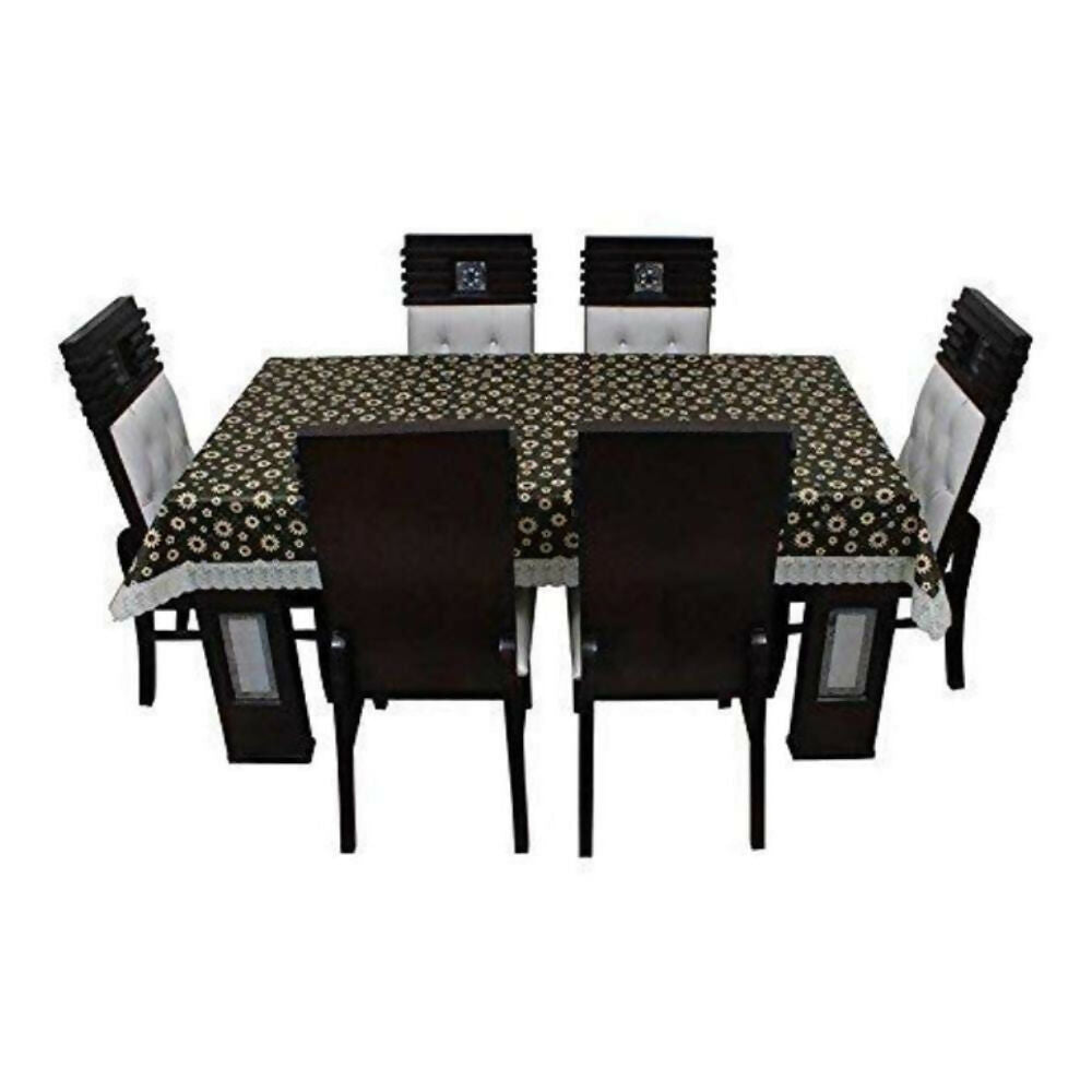 Mopak Elegant & Classic 3D Table Cover (Brown Flower Design)